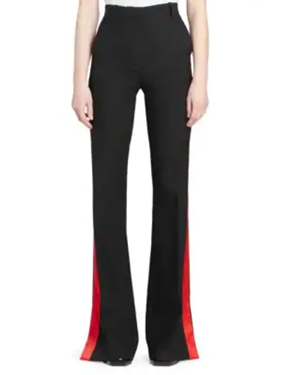 Alexander Mcqueen Side Stripe Trousers In Black Red