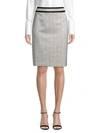 CALVIN KLEIN COLLECTION Dotted Piped Pencil Skirt