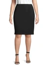 Lafayette 148 Plus Stretch Wool Pencil Skirt In Black