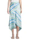 PETER PILOTTO Striped Asymmetric Cotton Skirt