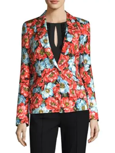 Escada Floral Blazer In Oxford