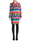 VALENTINO Double-Breasted Colorblock Wool Coat