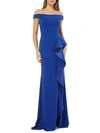 CARMEN MARC VALVO INFUSION OFF-THE-SHOULDER RUFFLE TRUMPET GOWN,0400011409954