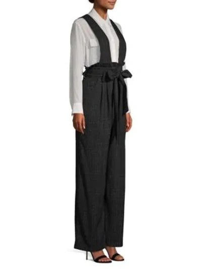Amur Shelly Plaid Jumpsuit In Charcoal