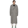 HAIDER ACKERMANN HAIDER ACKERMANN BLACK AND WHITE ANKLE LENGTH OVERSIZED COAT