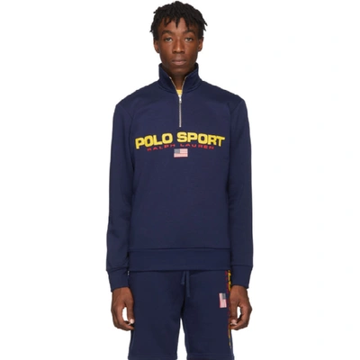 Polo Ralph Lauren Polo Sport Half-zip Sweatshirt In Blue