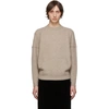 GIORGIO ARMANI GIORGIO ARMANI TAN CASHMERE AND SILK KANGAROO POCKET SWEATER