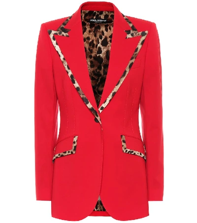 Dolce & Gabbana 初剪羊毛混纺西装式外套 In Red