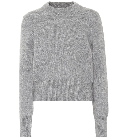 Ami Alexandre Mattiussi Wool-blend Cropped Sweater In Grey