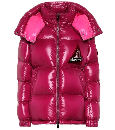 Moncler Wilson Hooded Quilted Down Puffer Jacket In Pink