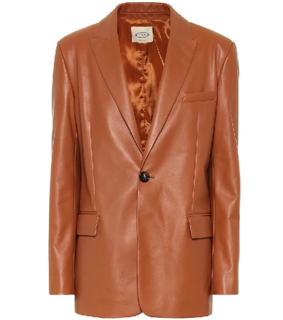Tod's Leather Blazer In Brown