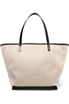 THE ROW PARK XL LEATHER-TRIMMED CANVAS TOTE