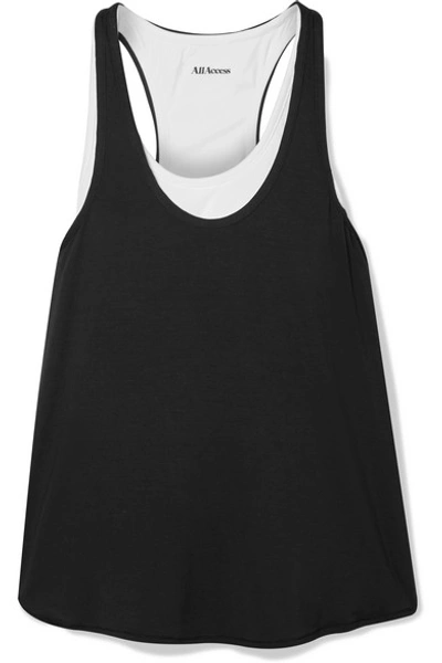All Access Duet Layered Stretch-modal Jersey Tank In Black