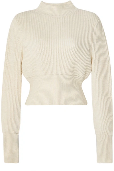 Apiece Apart Dios Ribbed Cotton And Cashmere-blend Sweater In Cream