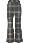 MARNI CROPPED CHECKED WOOL FLARED PANTS