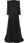 VALENTINO TIERED OFF-THE-SHOULDER SILK-CADY GOWN