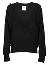 Barrie Romantic Timeless Cashmere V Neck Pullover In Black