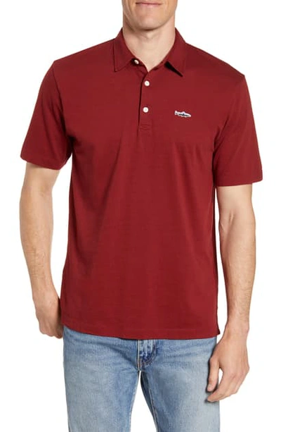 Patagonia Trout Fitz Roy Regular Fit Organic Cotton Polo In Oxide Red