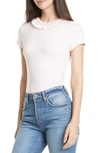 Ted Baker Nikita Embellished Neck Fitted Top In Nude Pink