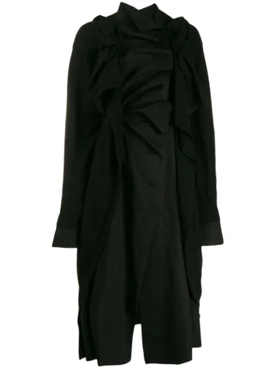 Aganovich Ruffled Shirt Dress In Black
