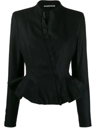 Aganovich Slim-fit Peplum Jacket In Black