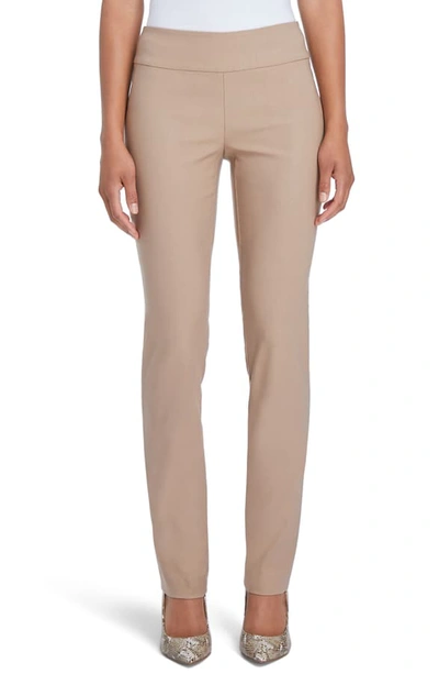 Nic + Zoe Wonderstretch Straight Leg Pants In Warm Sisal