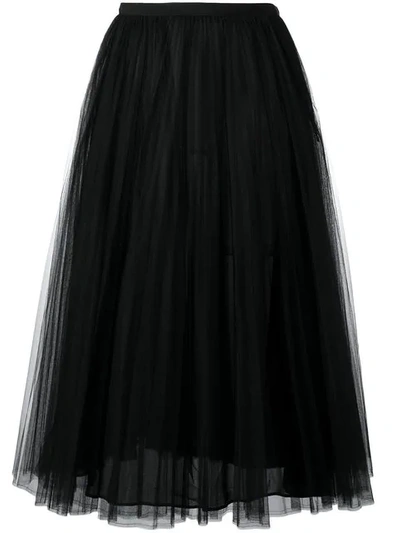 Valentino Garavani A-line Tulle Skirt In Black