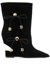 BALMAIN BALMAIN LOGO PLAQUE BOOTS - 黑色