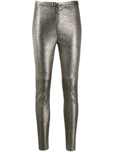 Isabel Marant Etienne Leopard Print Trousers In Gold