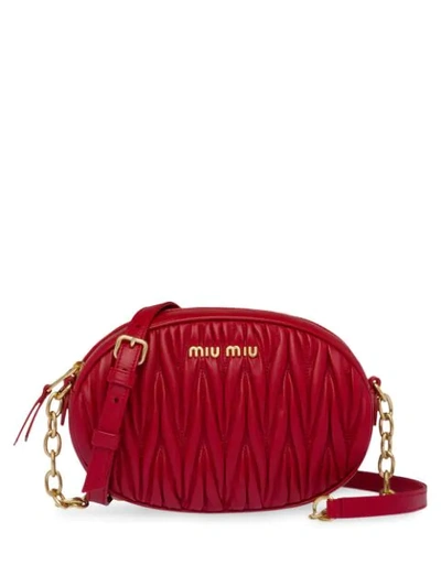 Miu Miu Matelassé Bandoleer Shoulder Bag - 红色 In Red