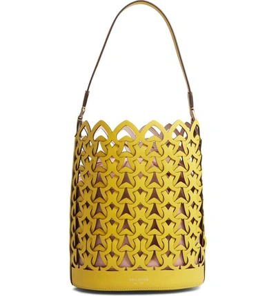 Kate Spade Medium Dorie Leather Bucket Bag - Yellow In Chartreuse