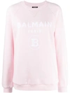 BALMAIN BALMAIN LOGO PRINT SWEATSHIRT - 粉色