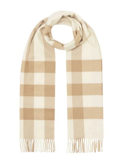 Burberry Check Cashmere Scarf In Soft Fawn