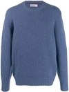 BRUNELLO CUCINELLI BRUNELLO CUCINELLI CREW NECK CASHMERE SWEATER - 蓝色