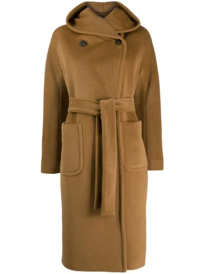 Tagliatore Daisy Alpaca And Wool Hooded Coat In Light Brown