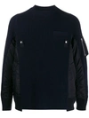 SACAI CONTRAST PANEL SWEATER