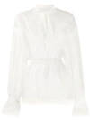 DOLCE & GABBANA SHEER BOW FRONT BLOUSE