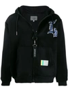 ICOSAE EMBROIDERED LOGO ZIPPED HOODIE