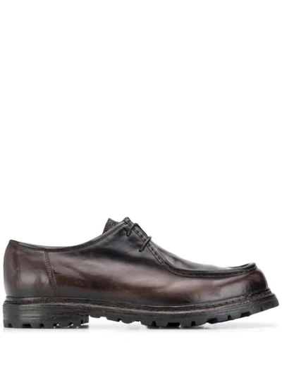 Officine Creative Distressed Derby Shoes In Brown