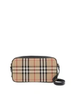 Burberry Small Vintage Check And Leather Camera Bag In Nude & Neutrals