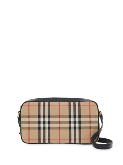 Burberry Small Vintage Check And Leather Camera Bag In Nude & Neutrals