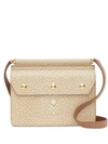 BURBERRY MINI FISH-SCALE PRINT TITLE BAG WITH POCKET DETAIL