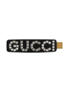 Gucci Rhinestone-embellished Logo Hair Clip In Oro