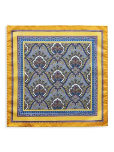 Eton Paisley Silk Pocket Square In Multi