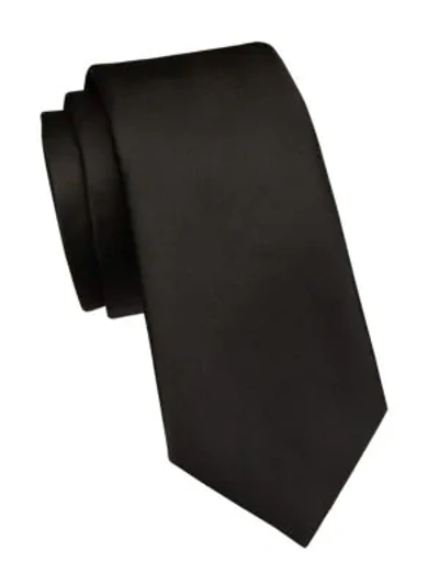 Emporio Armani Mens Black Classic Slim-blade Silk-satin Tie