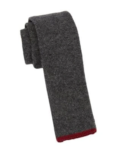 Brunello Cucinelli Cashmere Knit Tie In Grey