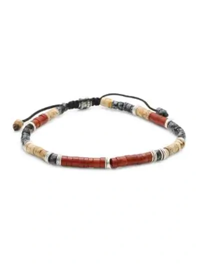 Jonas Studio Washington Square Sterling Silver, Snowflake Obsidian & Jasper Beaded Bracelet In Black