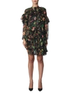 Msgm Asymmetrical Layered Ruffled Mini Dress In Black