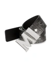 Mcm Claus Reversible Belt In Black Silver