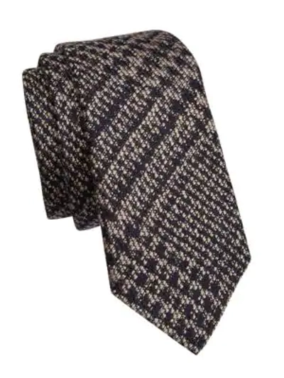 Brunello Cucinelli Textured Wool Silk Tie In Blue